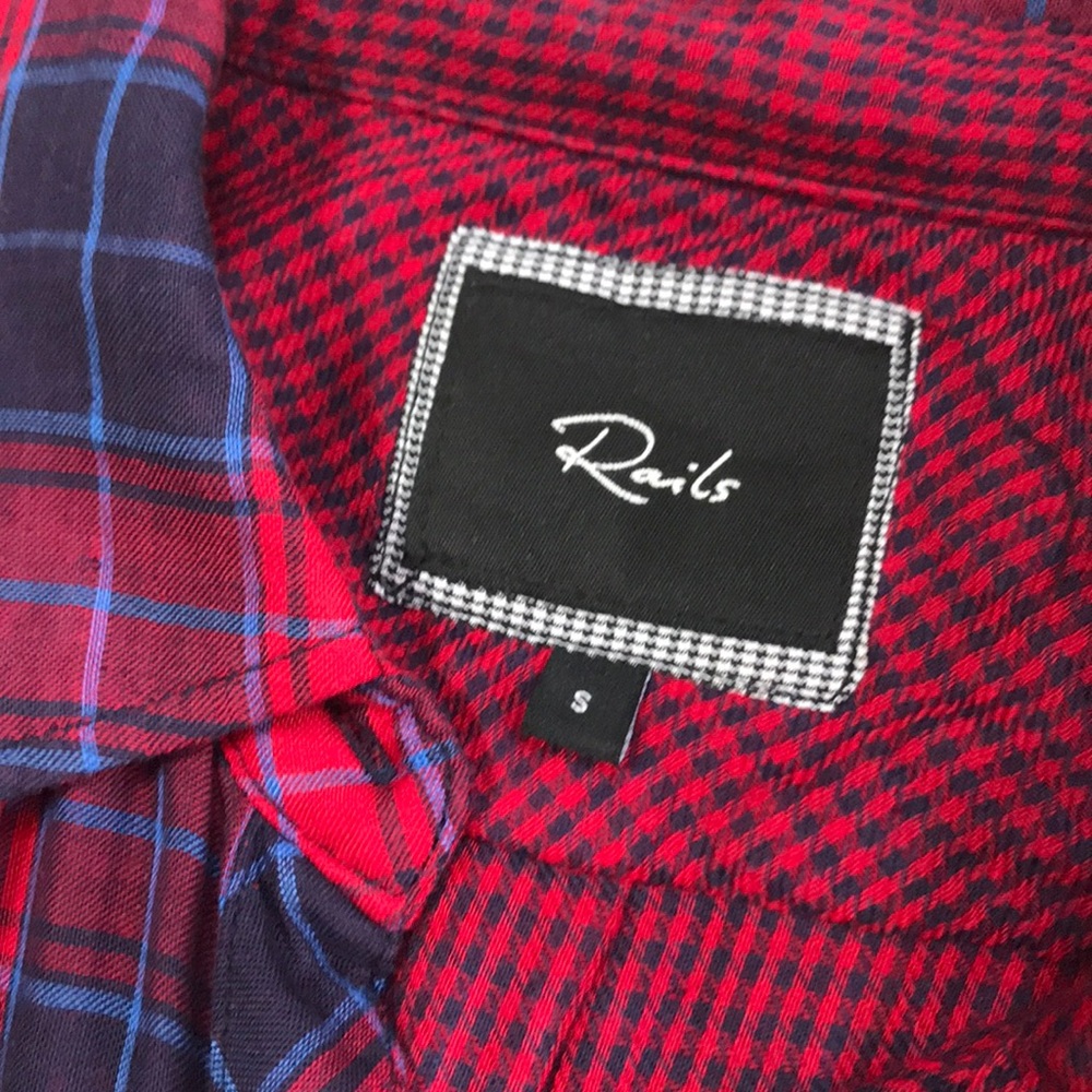 Nwot Rails Plaid Button Down Short Small - image 3